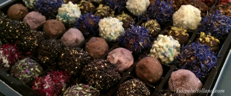 Chocolate with tulips